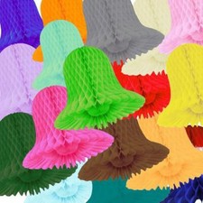 3pack Hanging HONEYCOMB BELLS PAPER Birthday Wedding Baby Shower Party Christmas