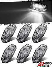 6x 12v 2 Led Side Front White Clear Lights Chrome Bezel Marker Lorry Trailer