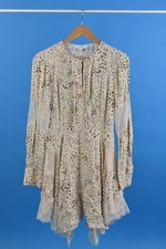 Reiss Dress Cream Floral Patterning Long Sleeve  UK Size 10 