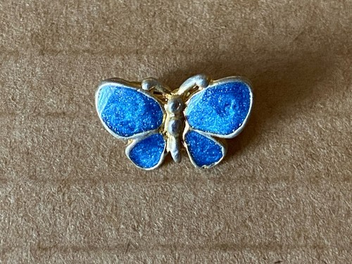Mini blue butterfly brooch - butterfly, brooch/