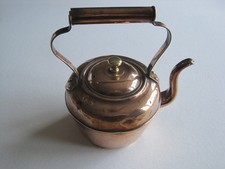 ANTIQUE VICTORIAN BACHELOR'S COPPER KETTLE WITH TINNED INTERIOR