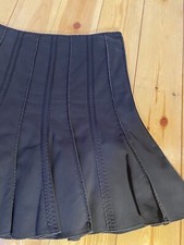 Black Skirt Sz14 Unisex Great With Trousers Gored Textural Seaming Unique Washed
