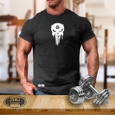 Vikings Skull T Shirt Gym Clothing Bodybuilding Training Workout Boxing MMA Top