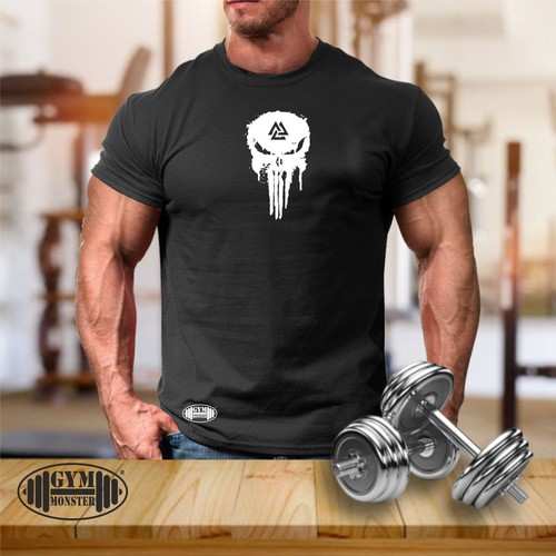 Vikings skull shirt gym - t,