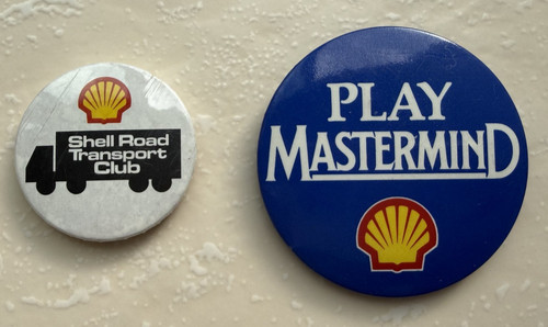 Shell oil fuel vintage badges - vintage,