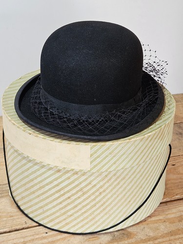 Antique bowler hat vtg - antique,
