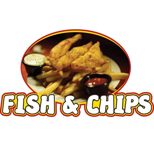 Fish chips concession decal - chips,