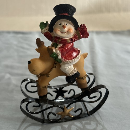 Rocking reindeer with snowman - reindeer,