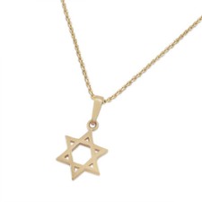 14K Gold Star of David Pendant