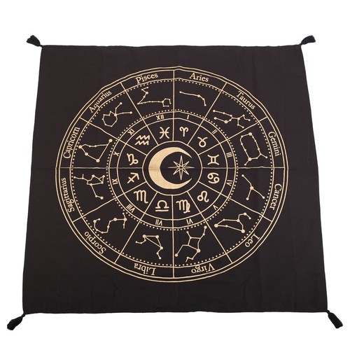 Cotton black gold astrology - black, &