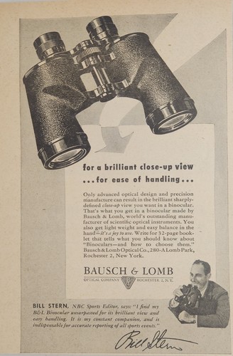 1949 print bausch lomb - ad,