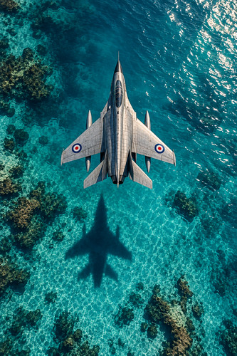 Ocean shadow fighter - ocean, jet