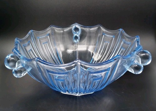 Art deco blue glass - blue,