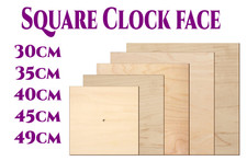 Wooden Wall Square Clock Face