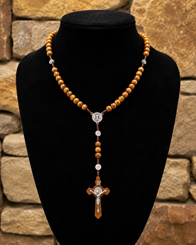 Wooden rosary beads with - wooden,