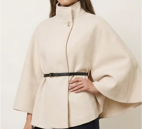 Blue vanilla stone belted cape - blue,
