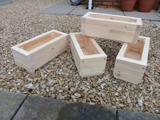 "FOUR" Wooden Planters Unstained. Super Strong.NOT SELF ASSEMBLY 410 x 170 x 150