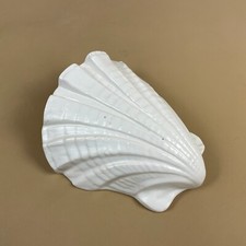 Vintage Ceramic Wall Mounted Planter Pocket Vase Art Deco Shell White Retro