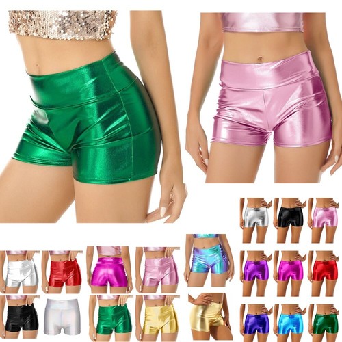 Women shiny metallic shorts - uk,