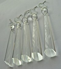 6 or 12 Crystals Christmas Glass Tree Decorations Chandelier Beads Vintage Retro