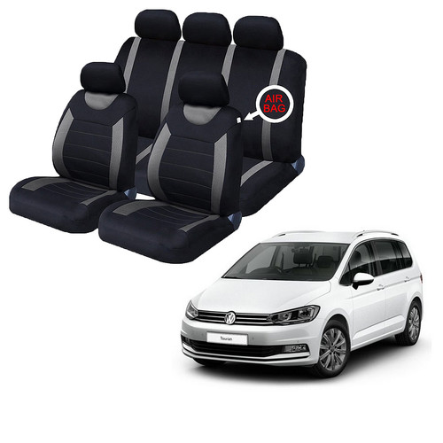 For touran black grey car - black,
