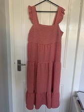 NEW Ladies Red And White Gingham Dress Size 14