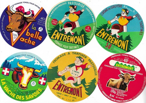 Old french cheese labels - cheese,