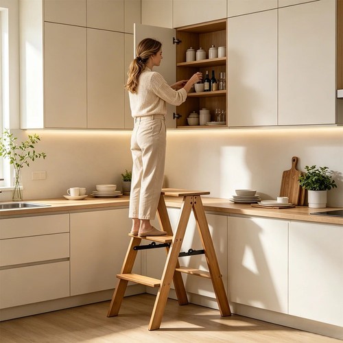 Foldable library ladder chair - ladder,