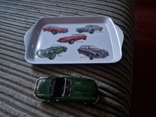 Sports Car Themed Trinket / Key Tray With 1961 Jaguar E Type 1:43 Toy Car