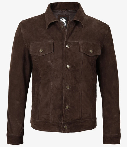 Men dark brown trucker - dark,
