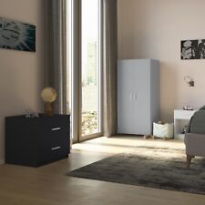 Orlando 3 Piece Wooden Compact Bedroom Set Wardrobe Chest Bedside Cabinet Table