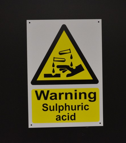 Warning sulphuric acid - sulphuric,