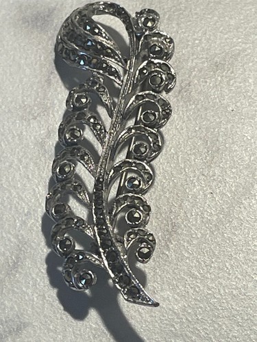 Vintage marcasite feather - vintage,