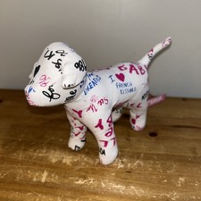 PINK Victoria's Secret Graffiti Text White Mini Dog 2010 Retired VS