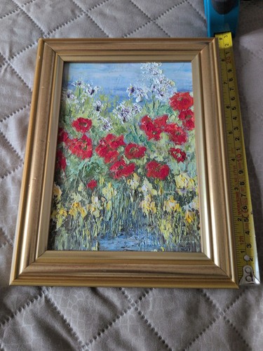 Riverside poppies iris - &, oil