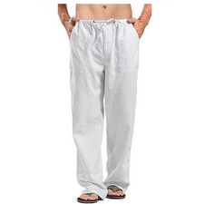 Mens Cotton Linen Summer Beach