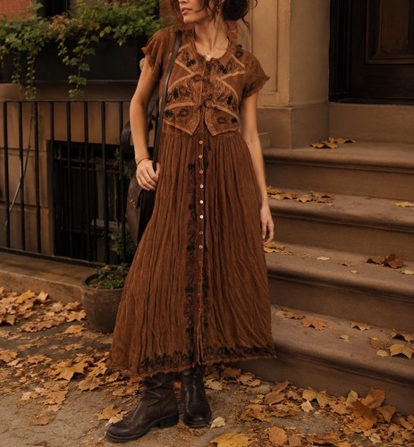 Boho witch peasant dress - witch,