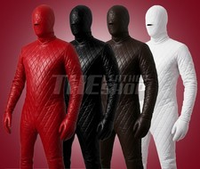 Quilted leather catsuit - quilted,