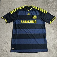 Original Chelsea FC Football Shirt Mens Large Adidas 2009/10 Away Vintage Navy