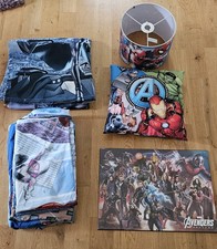 Spiderman Curtains/Duvet/Lampshade/Lightshade Desk Protector Bedroom Bundle USED