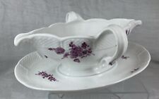 Antique Nymphenburg Sauce Boat Dish Hand Painted Flowers Porcelain Ceramic Rare