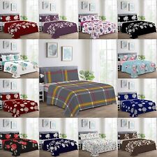 4Pcs Fitted Sheet Set Flat Sheet Pillow cases Double King Or Matching Curtains