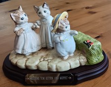 Beswick Ware - Beatrix Potter - Mittens, Tom Kitten & Moppet - On Plinth - Mint