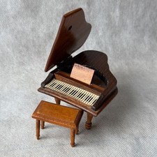 vintage dolls furniture - 19/20. century biedermeier piano with seat stool