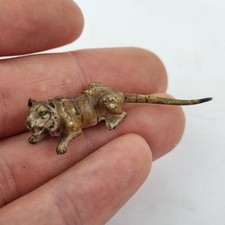 Antique Miniature Austrian Cold Painted Bronze Figure Of Tiger 4.2cm Long
