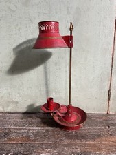 Antique French Toleware Candle Light Lamp 