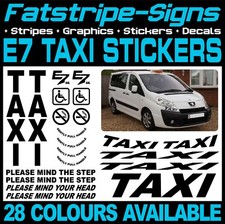 fits PEUGEOT E7 TAXI STICKERS