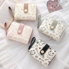 PU Leather Short Wallet Cute Cat Coin Purse Fashion Women Wallet