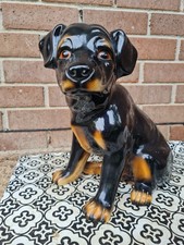 Large Porcelain Rottweiler Puppy Ornament Porcelain Sculpture