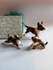 Mitaki Retro Bone China Miniature bulldog  Figurines 3 in original box